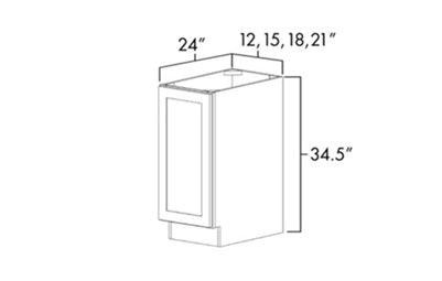 FHB15 - 15" Wide Single Full Height Door Base Cabinet