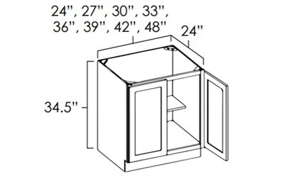 FHB30 - 30" Wide Full Height Double Door Base Cabinet