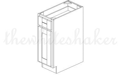 B12 - 12" Wide Single Door & Drawer Base Cabinet