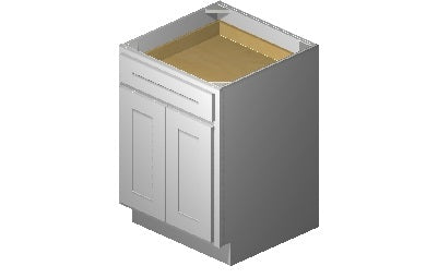 B24 - 24" Wide Double Door & Single Drawer Base Cabinet