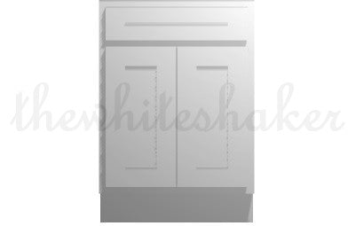 B24 - 24" Wide Double Door & Single Drawer Base Cabinet