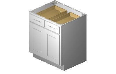 B30 - 30" Wide Double Door & Double Drawer Base Cabinet