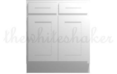 B30 - 30" Wide Double Door & Double Drawer Base Cabinet