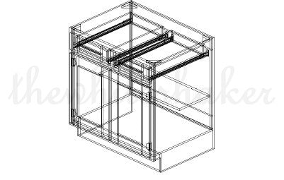 B33 - 33" Wide Double Door & Double Drawer Base Cabinet