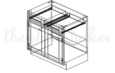 B36 - 36" Wide Double Door & Double Drawer Base Cabinet