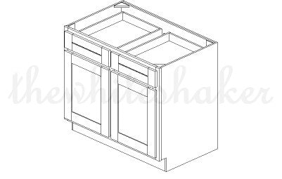 B39 - 39" Wide Double Door & Double Drawer Base Cabinet