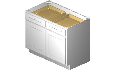 B42 - 42" Wide Double Door & Double Drawer Base Cabinet