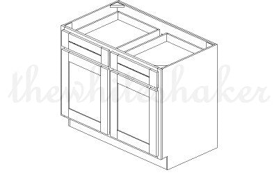 B48 - 48" Wide Double Door & Double Drawer Base Cabinet