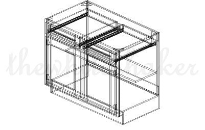 B48 - 48" Wide Double Door & Double Drawer Base Cabinet