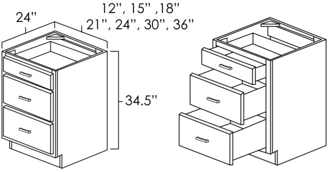 DB36 - 36" Wide Drawer Base Cabinet