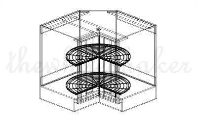 LS3612 - 36" Wide Lazy Susan Corner Base Cabinet