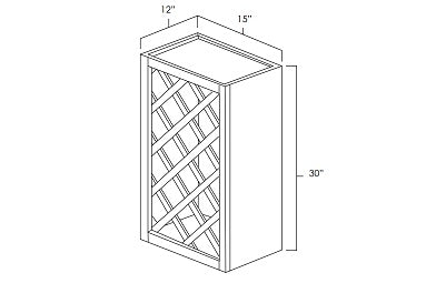 LWR3015 - 30" Wide 15" High, Lattice Wine Rack Wall Cabinet