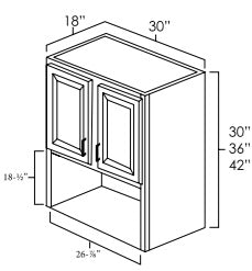 MW3036 - 30" Wide 36" High, Microwave Wall Cabinet