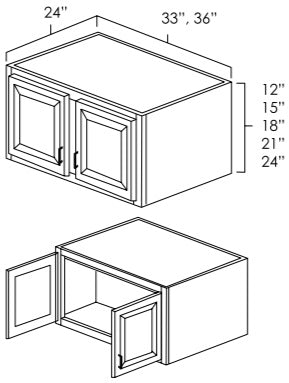 WR3324 - 33" Wide 24" High, Refrigerator Wall Cabinet