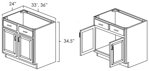 SB33 - 33" Wide Sink Base Cabinet