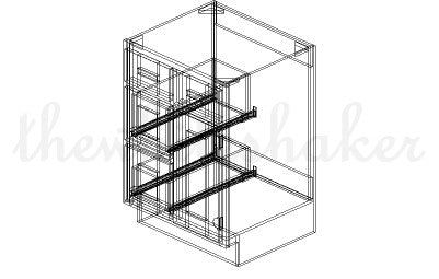 V2421DL - 24" Wide Single Door Vanity Base Cabinet, Drawers Left