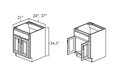 V2721 - 27" Wide Vanity Base Cabinet