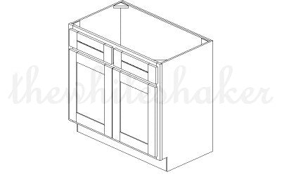 V3621 - 36" Wide Vanity Base Cabinet