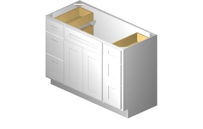 V4821DD - 48" Wide Double Door Vanity Base Cabinet, Double Drawers