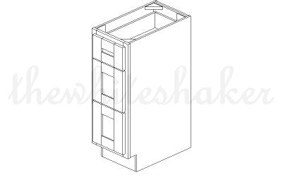 VDB1221 - 12" Wide Three Drawer Vanity Base Cabinet