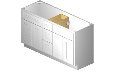 VSDB60 - 60" Wide Double Sink Vanity Base Cabinet