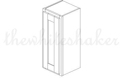 W1230 - 12" Wide 30" High, Single Door Wall Cabinet