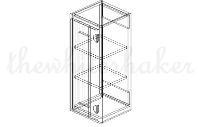 W1230 - 12" Wide 30" High, Single Door Wall Cabinet