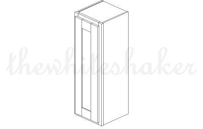 W1236 - 12" Wide 36" High, Single Door Wall Cabinet