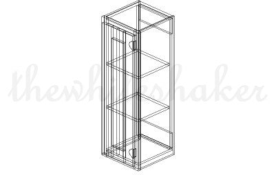 W1236 - 12" Wide 36" High, Single Door Wall Cabinet