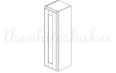 W1242 - 12" Wide 42" High, Single Door Wall Cabinet