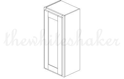 W1536 - 15" Wide 36" High, Single Door Wall Cabinet