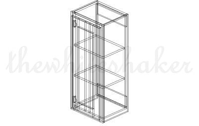 W1536 - 15" Wide 36" High, Single Door Wall Cabinet