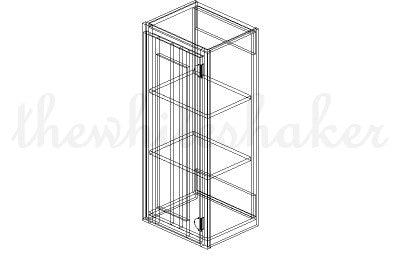 W1536 - 15" Wide 36" High, Single Door Wall Cabinet