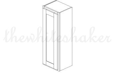 W1542 - 15" Wide 42" High, Single Door Wall Cabinet