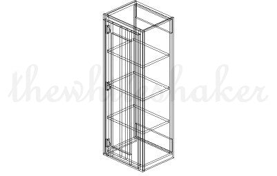 W1542 - 15" Wide 42" High, Single Door Wall Cabinet