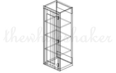 W1542 - 15" Wide 42" High, Single Door Wall Cabinet