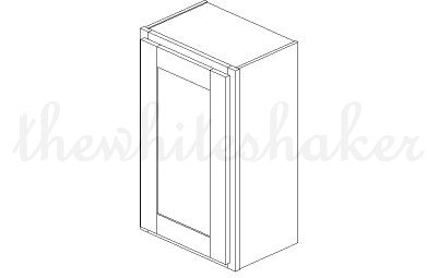 W1830 - 18" Wide 30" High, Single Door Wall Cabinet