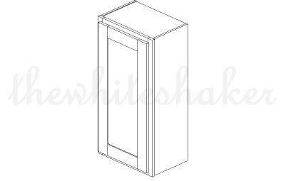 W1836 - 18" Wide 36" High, Single Door Wall Cabinet