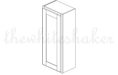 W1842 - 18" Wide 42" High, Single Door Wall Cabinet