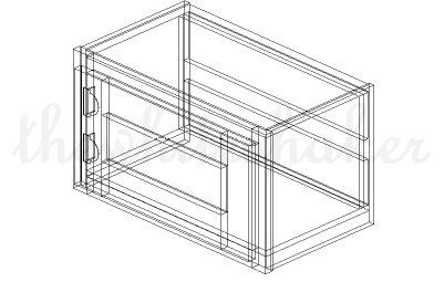 W2112PG - 21" Wide 12" High, Single Door Plain Glass Decorative Wall Cabinet