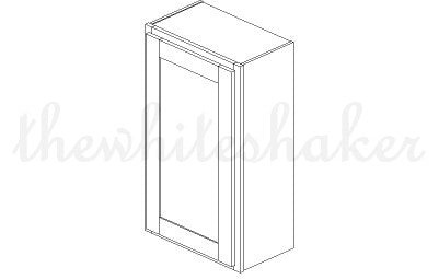 W2136 - 21" Wide 36" High, Single Door Wall Cabinet