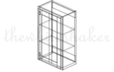 W2136 - 21" Wide 36" High, Single Door Wall Cabinet