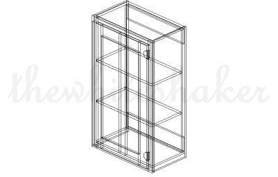 W2136 - 21" Wide 36" High, Single Door Wall Cabinet