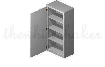 W2142 - 21" Wide 42" High, Single Door Wall Cabinet