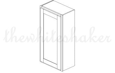 W2142 - 21" Wide 42" High, Single Door Wall Cabinet