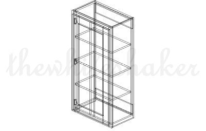 W2142 - 21" Wide 42" High, Single Door Wall Cabinet