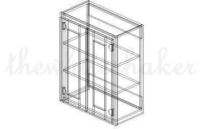 W2430 - 24" Wide 30" High, Double Door Wall Cabinet