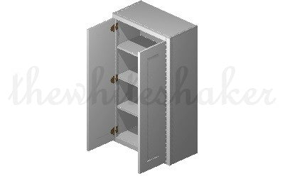 W2442 - 24" Wide 42" High, Double Door Wall Cabinet