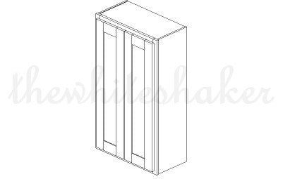 W2442 - 24" Wide 42" High, Double Door Wall Cabinet