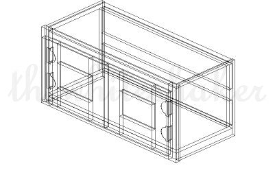 W2712PG - 27" Wide 12" High, Double Door Plain Glass Decorative Wall Cabinet